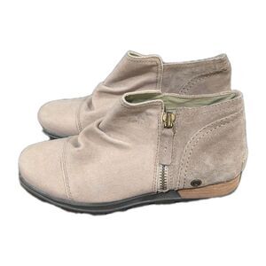 SOREL Major Low Ankle Boot Fossil Leather Waterproof Zip Bootie Women’s Size 6.5